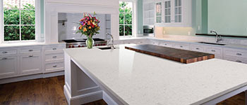 glacier white quartz  Quality Custom Countertops